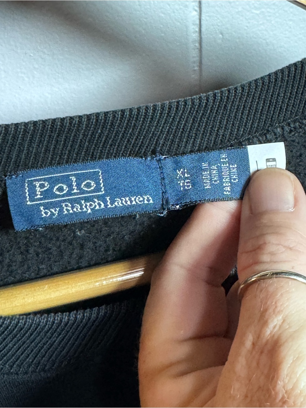 Polo by Ralph Lauren Black Sweatshirt with Blue Label